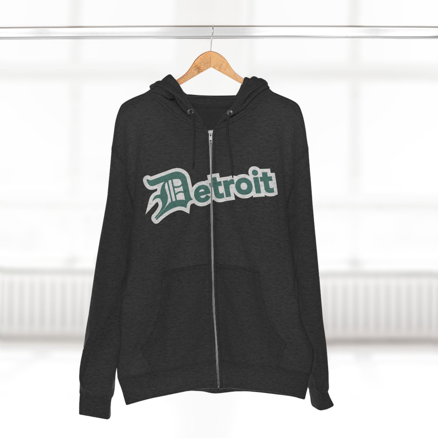 'Detroit' Hoodie (Copper Green w/ Old English 'D') | Unisex Full Zip