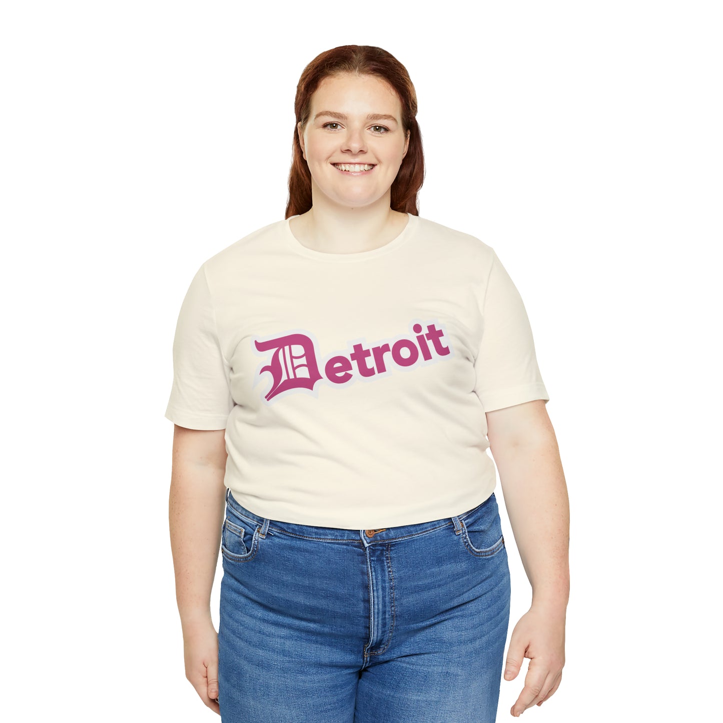 'Detroit' T-Shirt (Apple Blossom Pink w/ Old English 'D') | Unisex Standard