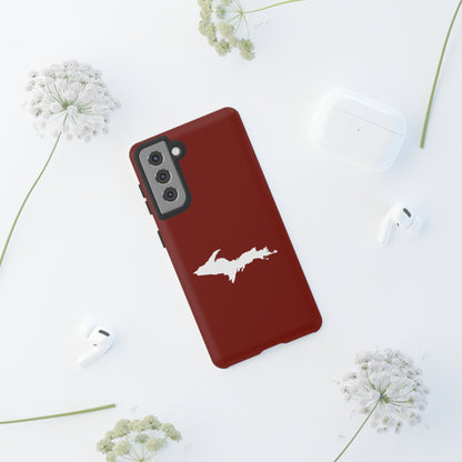 Michigan Upper Peninsula Tough Phone Case (Traverse Cherry Red w/ UP Outline) | Samsung & Pixel Android