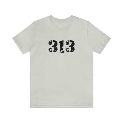 Detroit '313' T-Shirt (Distressed Stencil Font) | Unisex Standard Fit