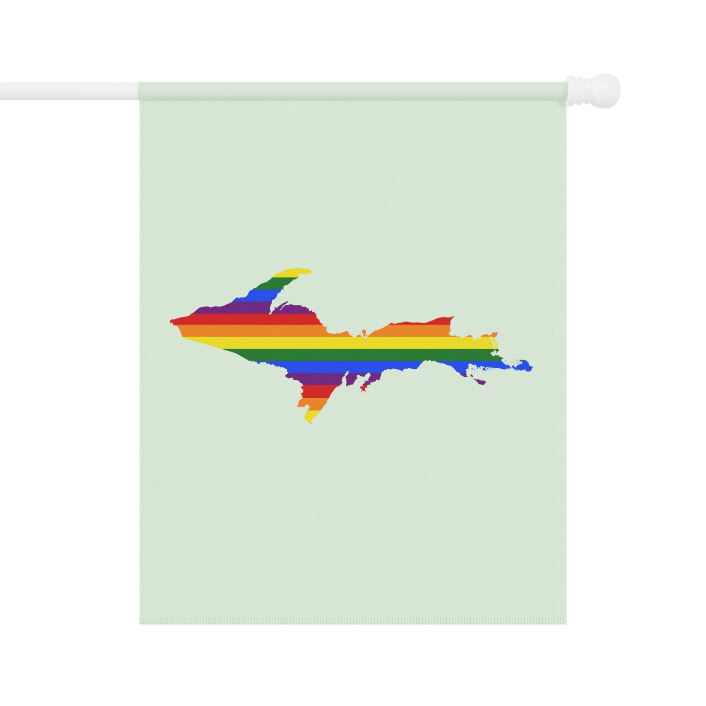 Michigan Upper Peninsula Home & Garden Flag (w/ UP Rainbow Pride Flag) | Dew Green