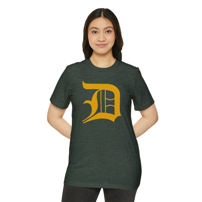 Detroit 'Old English D' T-Shirt (Gold) | Unisex Recycled Organic