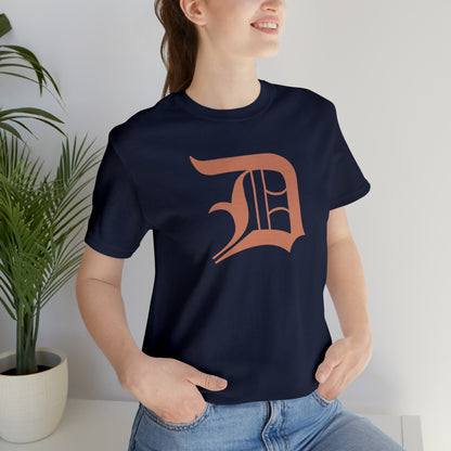 Detroit 'Old English D' T-Shirt (Copper Color) | Unisex Standard