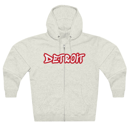 'Detroit' Hoodie (Aliform Red Tag Font) | Unisex Full Zip