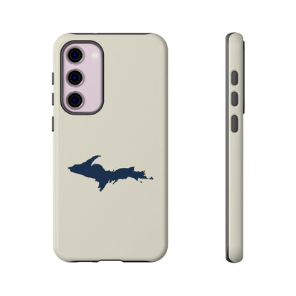 Michigan Upper Peninsula Tough Phone Case (Ivory w/ Navy UP Outline) | Samsung & Pixel Android
