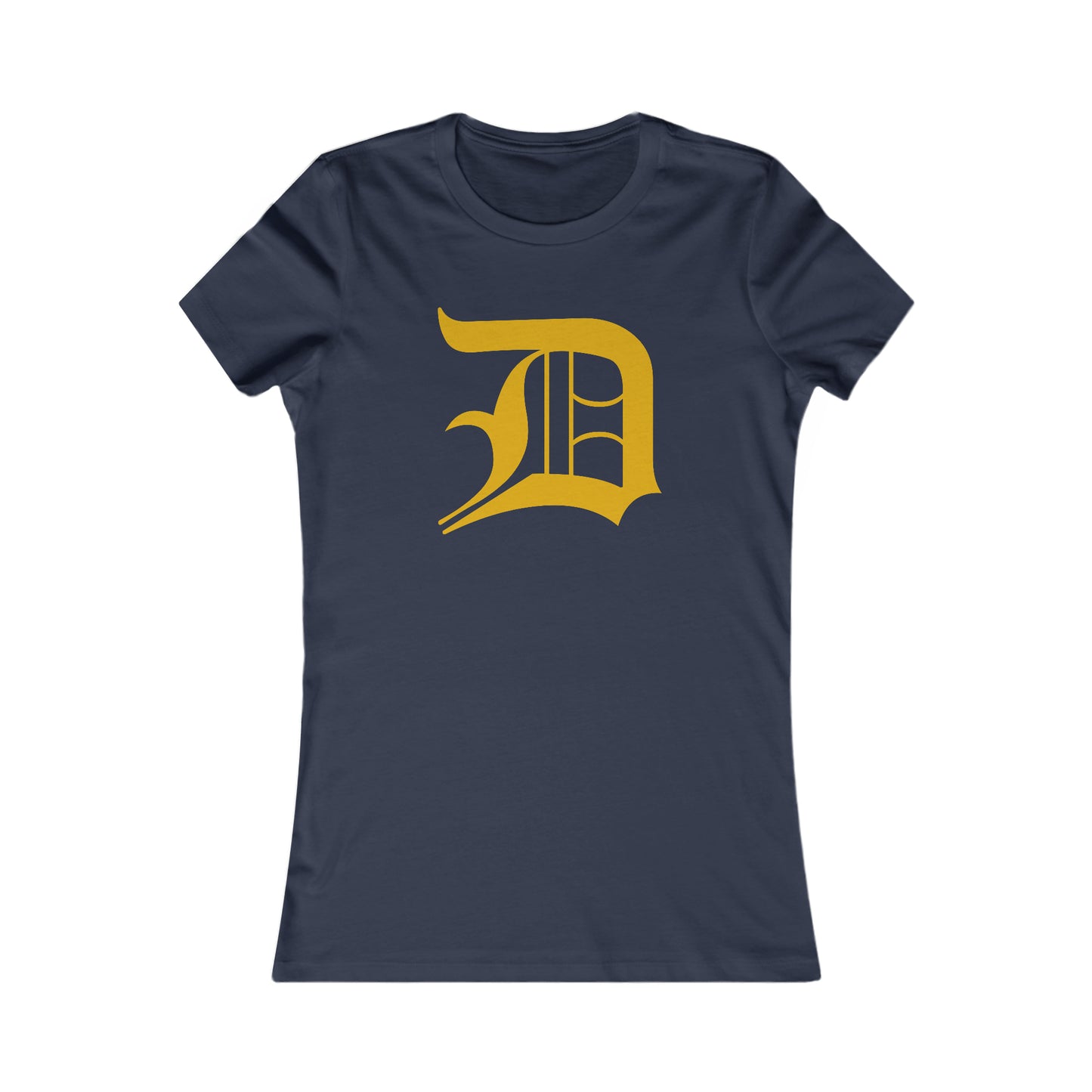 Detroit 'Old English D' T-Shirt (Gold) | Women's Slim Fit