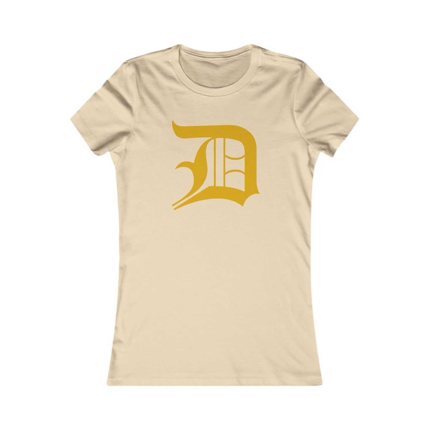 Detroit 'Old English D' T-Shirt (Gold) | Women's Slim Fit