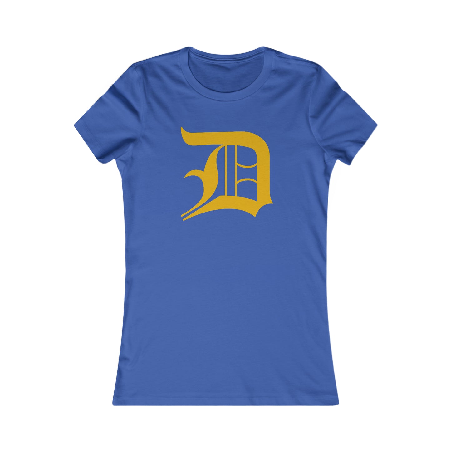 Detroit 'Old English D' T-Shirt (Gold) | Women's Slim Fit