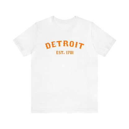 Detroit EST. 1701' T-Shirt (Orange Ballpark Font) | Unisex Standard