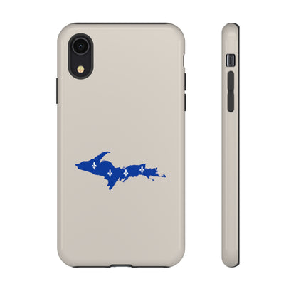 Michigan Upper Peninsula Tough Phone Case (Canvas Color w/ UP Quebec Flag Outline) | Apple iPhone