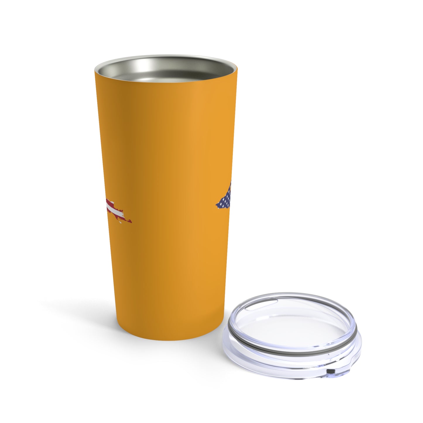 Michigan Upper Peninsula Tumbler (w/ UP USA Flag) | Birch Leaf Orange - 20oz