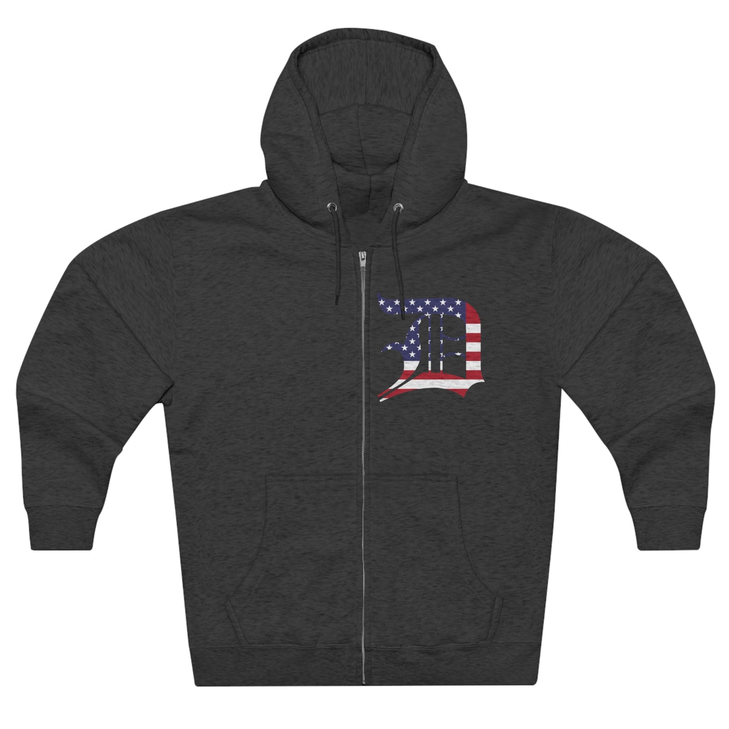 Detroit 'Old English D' Hoodie (Patriotic Edition) | Unisex Full Zip