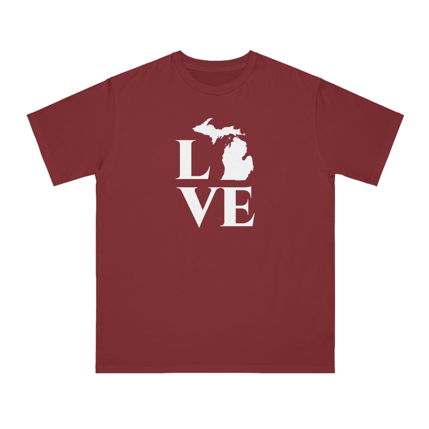 Michigan 'Love' T-Shirt (Roman Font) | Unisex Organic