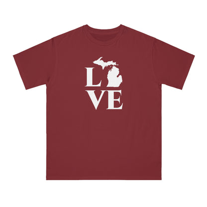 Michigan 'Love' T-Shirt (Roman Font) | Unisex Organic