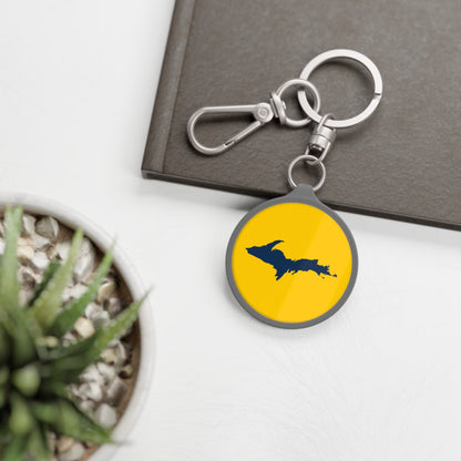 Michigan Upper Peninsula Keyring (w/ Navy UP Outline) | Maize