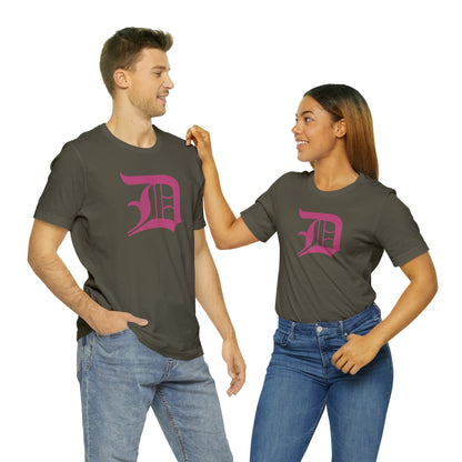 Detroit 'Old English D' T-Shirt (Apple Blossom Pink) | Unisex Standard