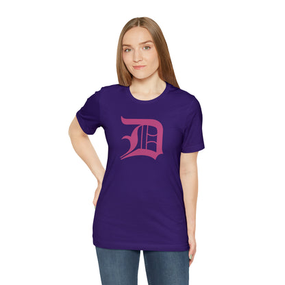 Detroit 'Old English D' T-Shirt (Apple Blossom Pink) | Unisex Standard