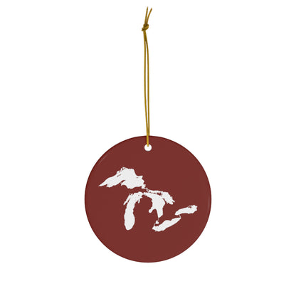 Great Lakes Christmas Ornament (Cherryland Red) | Ceramic - 4 Shapes