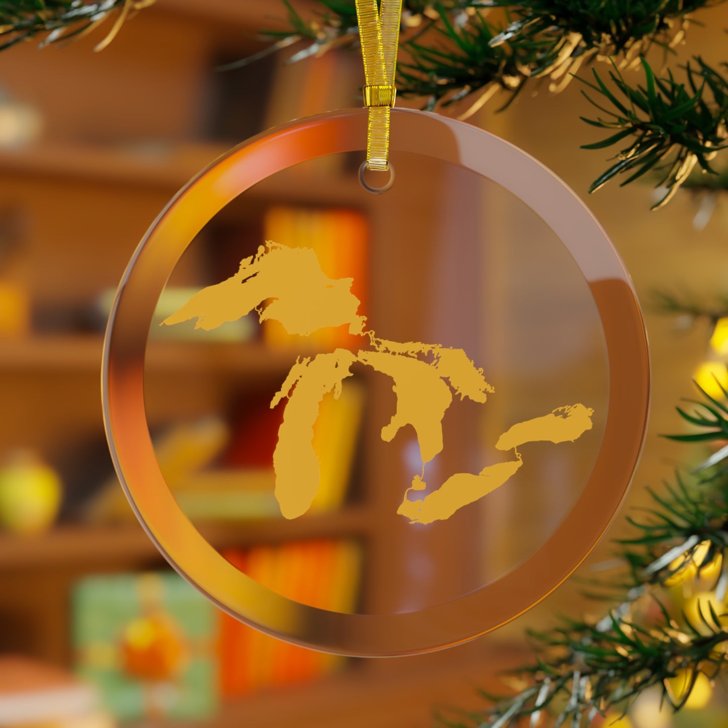 Great Lakes Christmas Ornament | Clear Glass - Gold