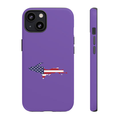 Michigan Upper Peninsula Tough Phone Case (Lake Iris w/ UP USA Flag Outline) | Apple iPhone