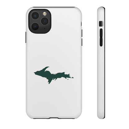 Michigan Upper Peninsula Tough Phone Case (Birch Bark White w/ Green UP Outline) | Apple iPhone