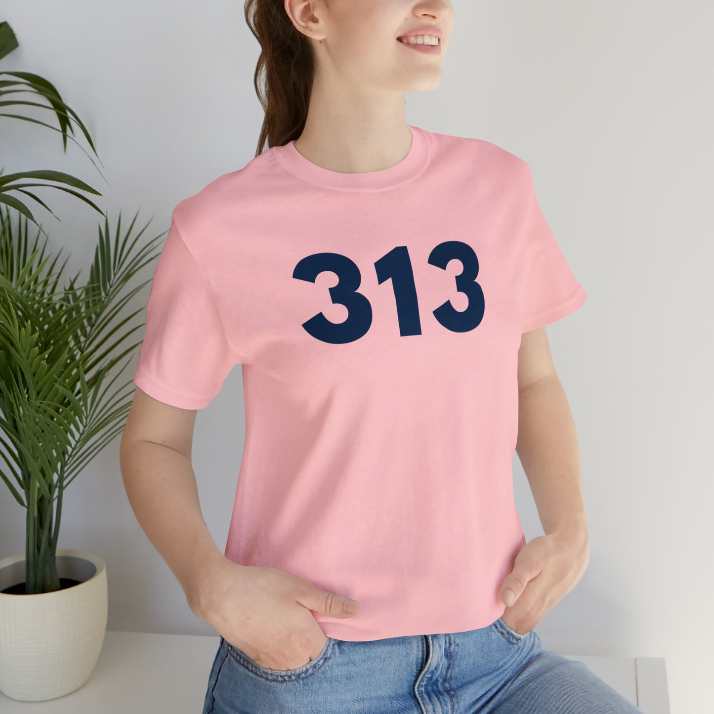 Detroit '313' T-Shirt (Geometric Sans Font) | Unisex Standard Fit