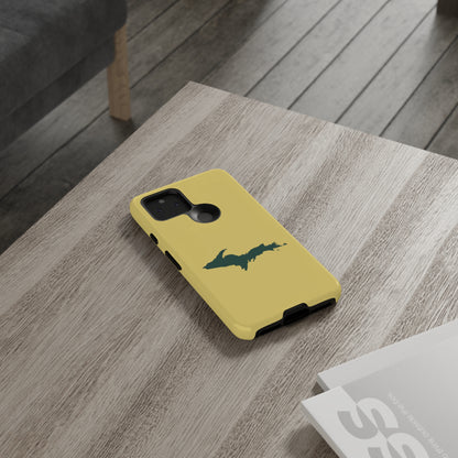 Michigan Upper Peninsula Tough Phone Case (Plum Yellow w/ Green UP Outline) | Samsung & Pixel Android