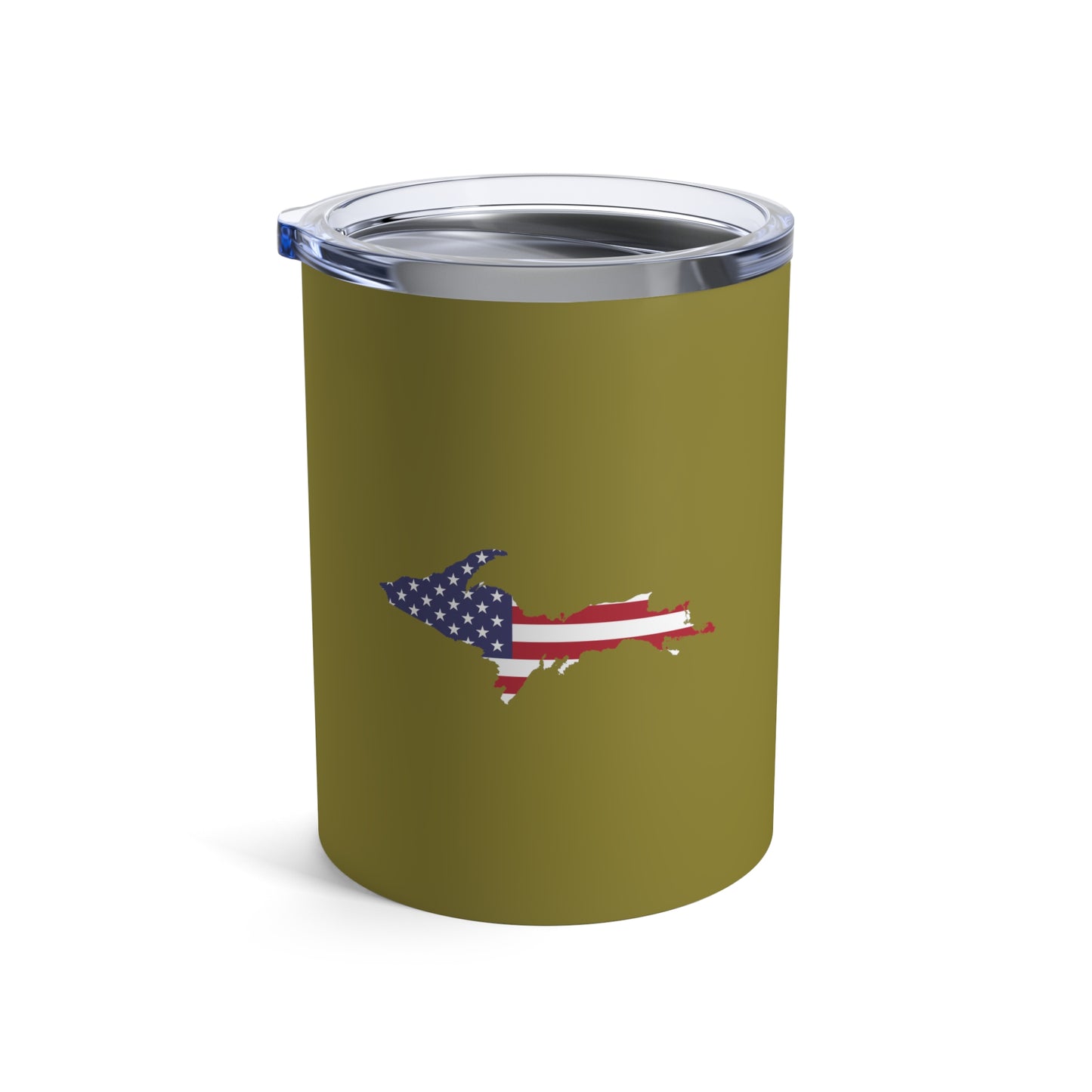 Michigan Upper Peninsula Tumbler (w/ UP USA Flag) | Scrub Gold - 10oz