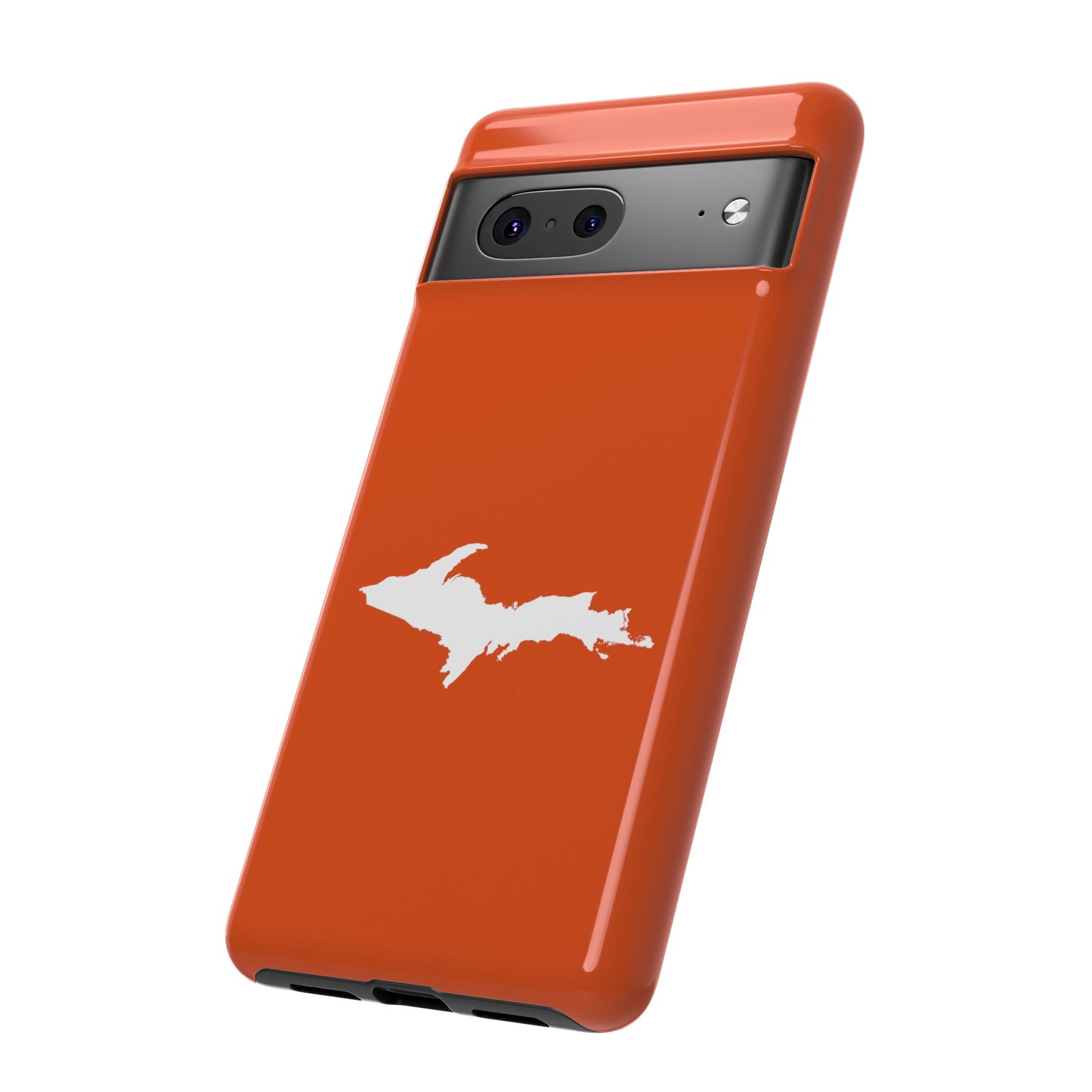 Michigan Upper Peninsula Tough Phone Case (Maple Leaf Orange w/ UP Outline) | Samsung & Pixel Android