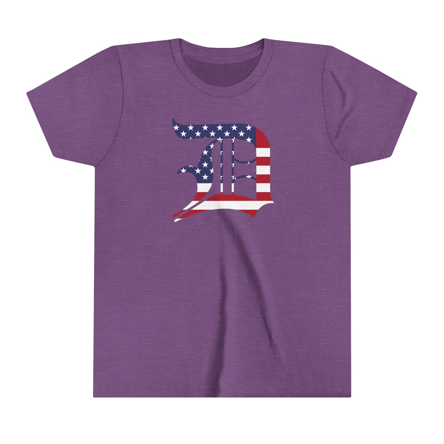 Detroit 'Old English D' T-Shirt (Patriotic Edition) | Youth Short Sleeve