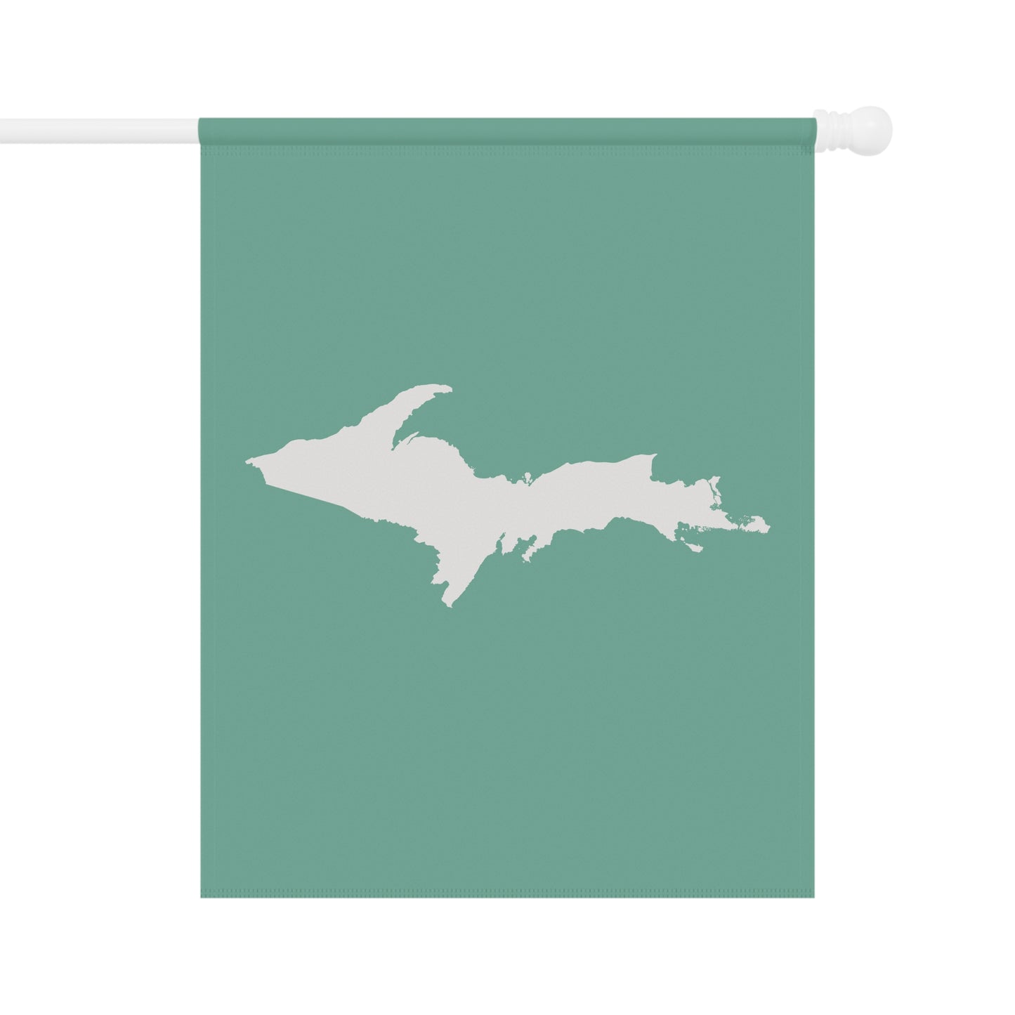 Michigan Upper Peninsula Home & Garden Flag (w/ UP Outline) | Metallic Mint Green