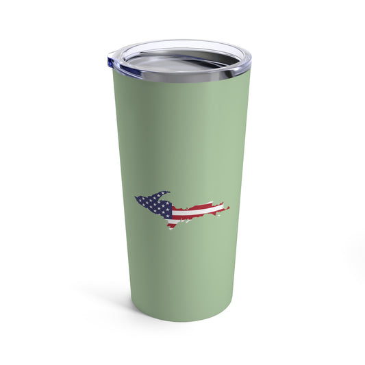 Michigan Upper Peninsula Tumbler (w/ UP USA Flag) | Tea Green - 20oz