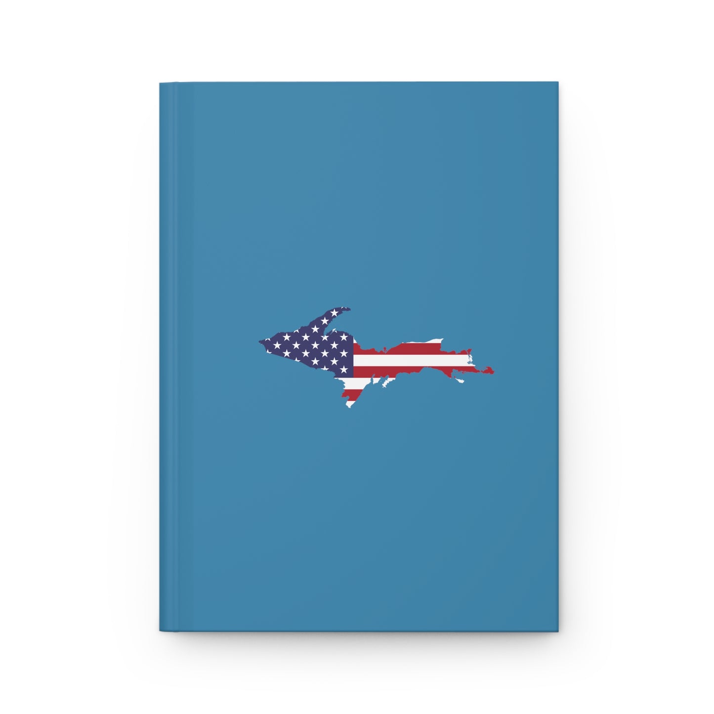 Michigan Upper Peninsula Hardcover Journal (w/ UP USA Flag) | Ruled - Lake Michigan Blue