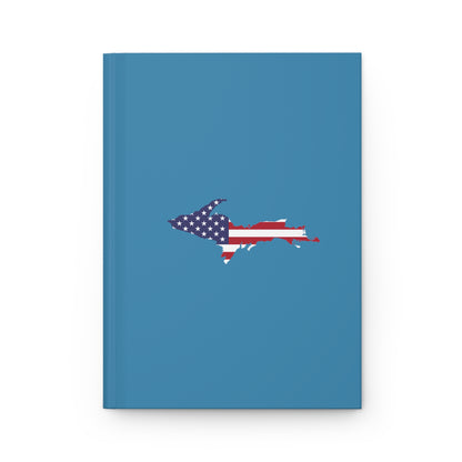 Michigan Upper Peninsula Hardcover Journal (w/ UP USA Flag) | Ruled - Lake Michigan Blue