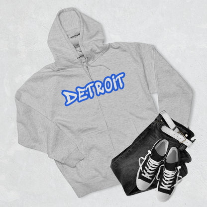 Detroit' Hoodie (Motor Town Blue Tag Font) | Unisex Full Zip