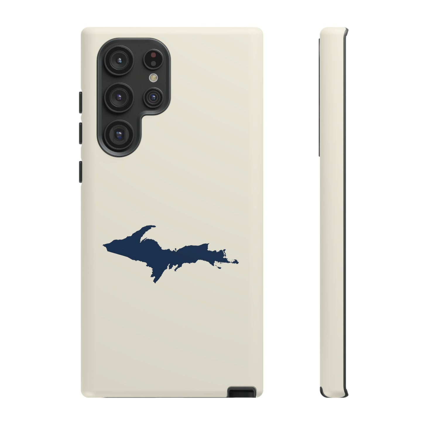 Michigan Upper Peninsula Tough Phone Case (Ivory w/ Navy UP Outline) | Samsung & Pixel Android