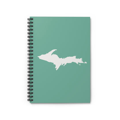 Michigan Upper Peninsula Spiral Notebook (w/ UP Outline) | Metallic Mint Green