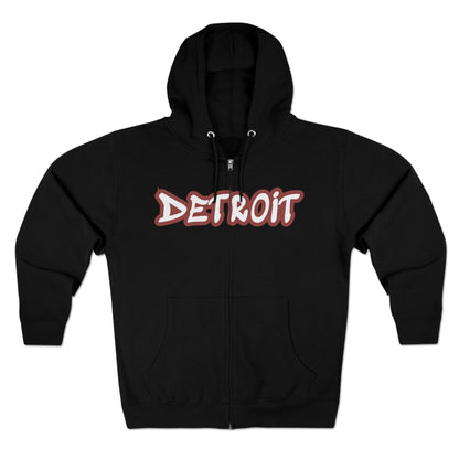 'Detroit' Hoodie (Ore Dock Red Tag Font) | Unisex Full Zip