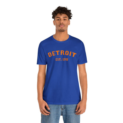 Detroit EST. 1701' T-Shirt (Orange Ballpark Font) | Unisex Standard