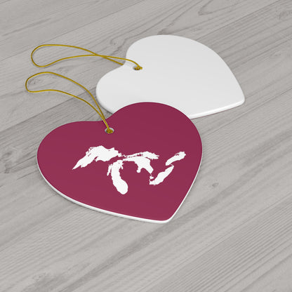 Great Lakes Christmas Ornament (Ruby Red) | Ceramic - 4 Shapes