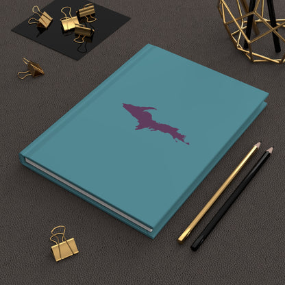 Michigan Upper Peninsula Hardcover Journal (Lake Huron Blue w/ Plum Outline) | Ruled - 150pgs