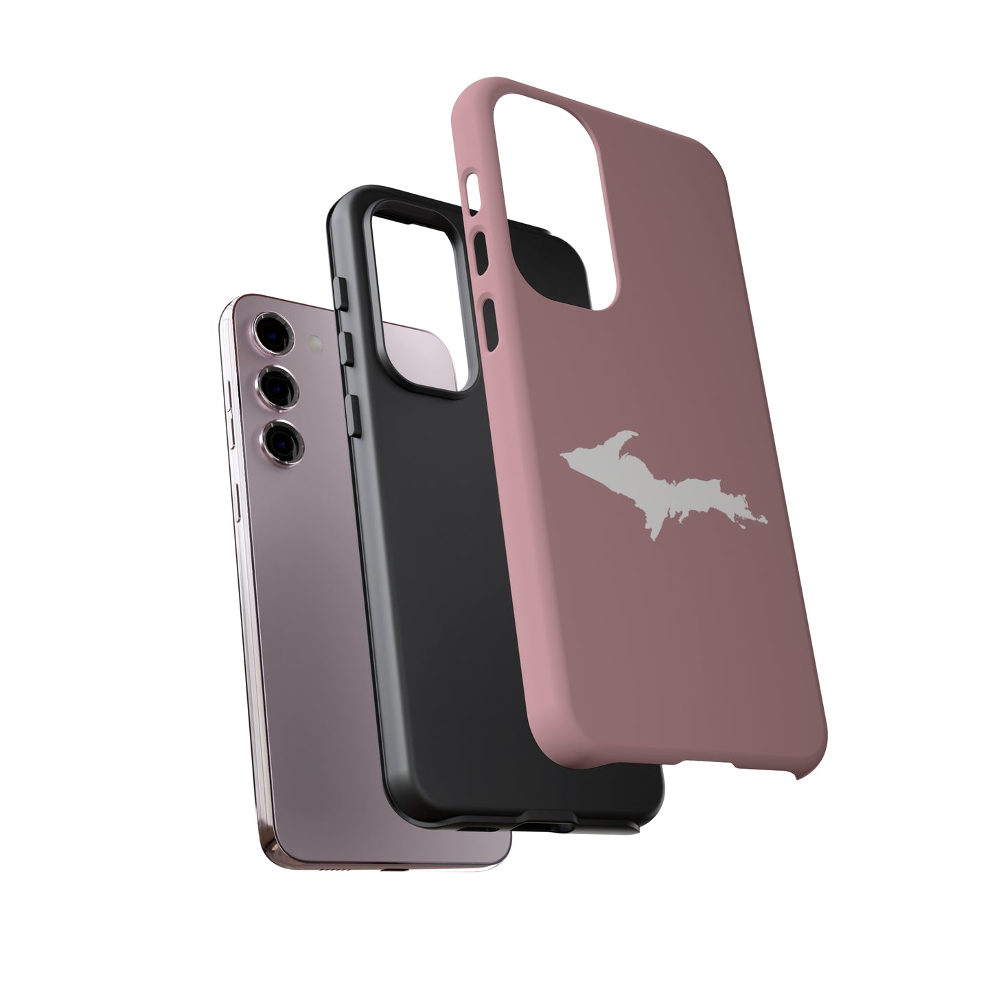 Michigan Upper Peninsula Tough Phone Case (Cherry Blossom Color w/ UP Outline) | Samsung & Pixel Android