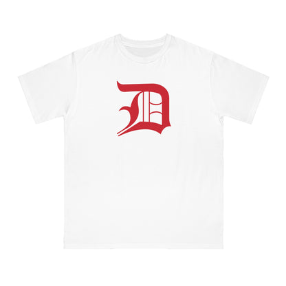 Detroit 'Old English D' T-Shirt (Aliform Red) | Unisex Organic