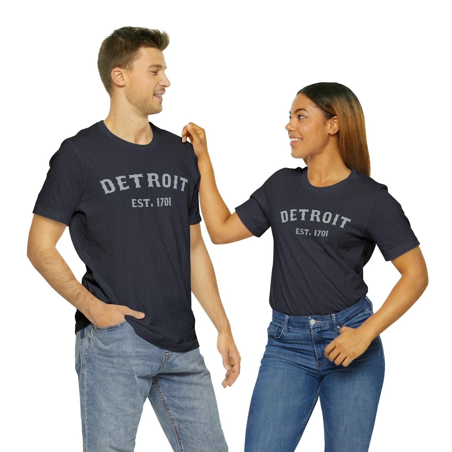 Detroit EST. 1701' T-Shirt (Silver Ballpark Font) | Unisex Standard