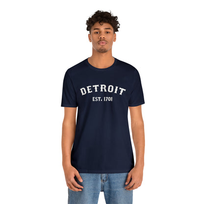 'Detroit EST. 1701' T-Shirt (Ballpark Font) | Unisex Standard