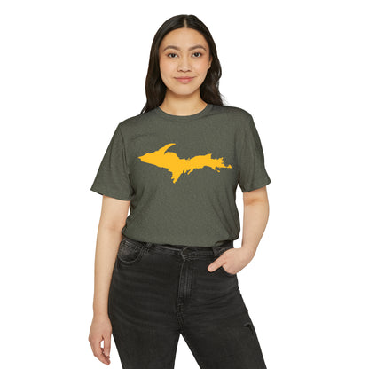 Michigan Upper Peninsula T-Shirt (w/ Gold UP Outline) | Unisex Recycled Organic