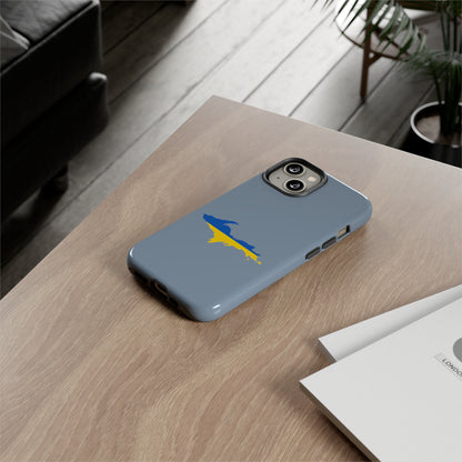 Michigan Upper Peninsula Tough Phone Case (B-24 Liberator Grey w/ UP Ukraine Flag Outline) | Apple iPhone