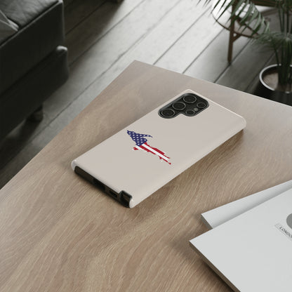 Michigan Upper Peninsula Tough Phone Case (Canvas Color w/ UP USA Flag Outline) | Samsung & Pixel Android