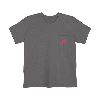 Detroit 'Old English D' Pocket T-Shirt (Apple Blossom Pink) | Unisex Standard