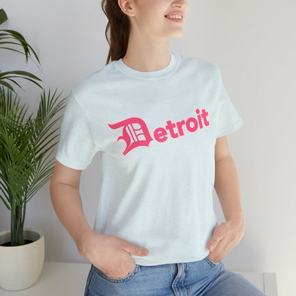 'Detroit' T-Shirt (Rhodochrosite Pink w/ Old English 'D') | Unisex Standard